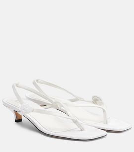 Toteme Toteme Floral-appliquÃ© satin slingback sandals