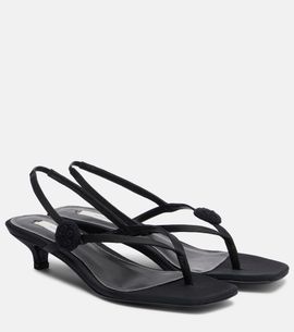Toteme Toteme Floral-appliquÃ© suede slingback sandals