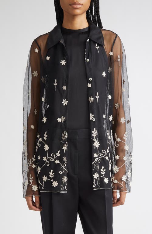 TOTEME TOTEME Floral Embroidered Tulle Shirt