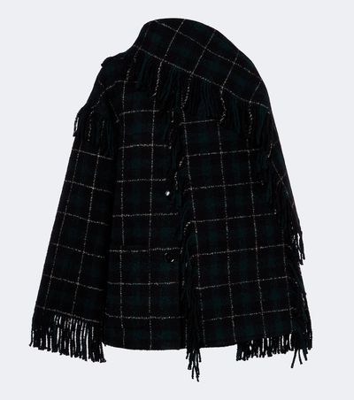 Toteme Toteme Fringed checked wool-blend coat