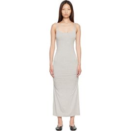 TOTEME TOTEME Gray Draped Slip Midi Dress