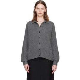 TOTEME TOTEME Gray Raglan-Sleeve Cashmere Cardigan