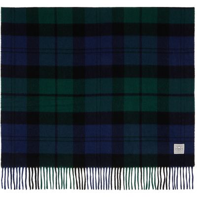 TOTEME TOTEME Green & Navy Checked Cashmere Scarf