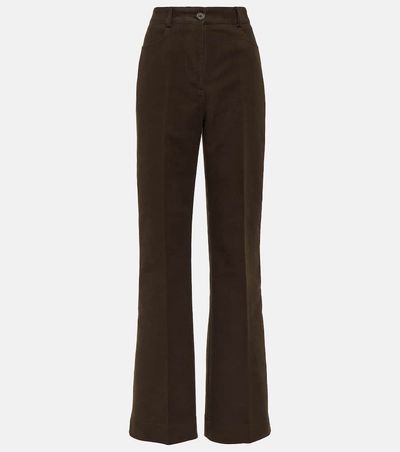 Toteme Toteme High-rise velour straight pants
