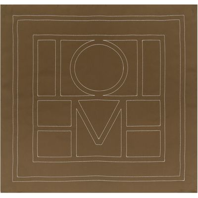 TOTEME TOTEME Khaki Embroidered Monogram Silk Scarf