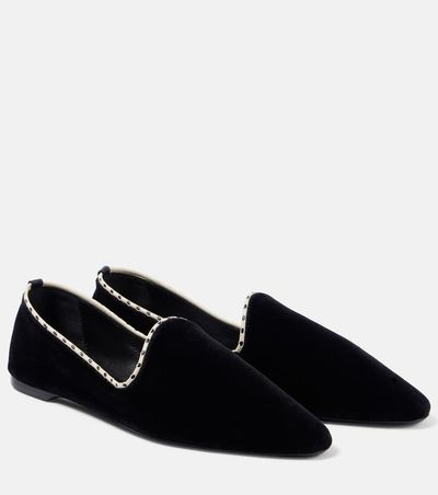 Toteme Toteme Leather-lined velvet slippers