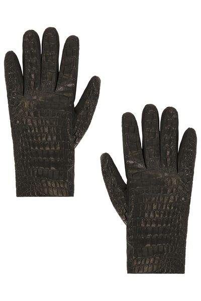 Toteme Toteme Leather Croco-Embossed Gloves