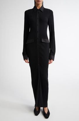 TOTEME TOTEME Long Sleeve Rib Maxi Shirtdress