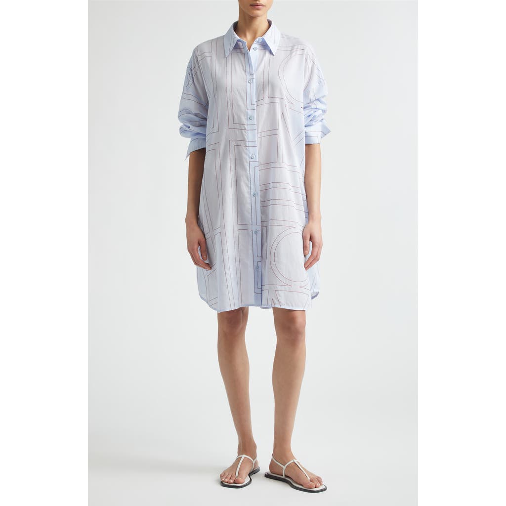 TOTEME TOTEME Long Summer Long Sleeve Logo Embroidered Shirtdress
