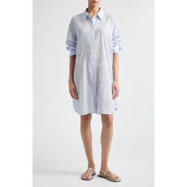 TOTEME TOTEME Long Summer Long Sleeve Logo Embroidered Shirtdress