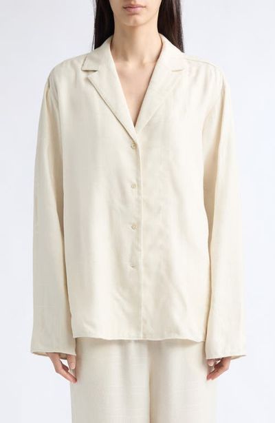 TOTEME TOTEME Monogram Embroidered Flannel Pajama Top