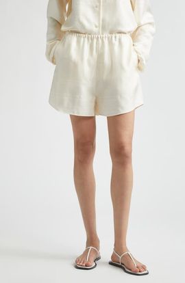 TOTEME TOTEME Monogram Organic Silk Pajama Shorts