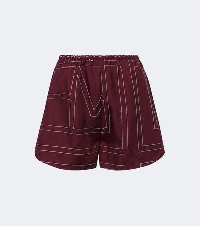 Toteme Toteme Monogram silk twill shorts