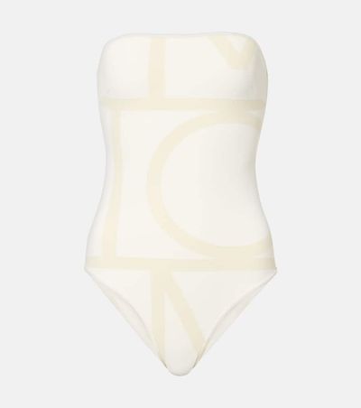 Toteme Toteme Monogram strapless jersey swimsuit