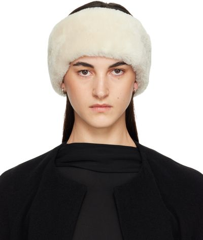TOTEME TOTEME Off-White Double-Sided Shearling Headband