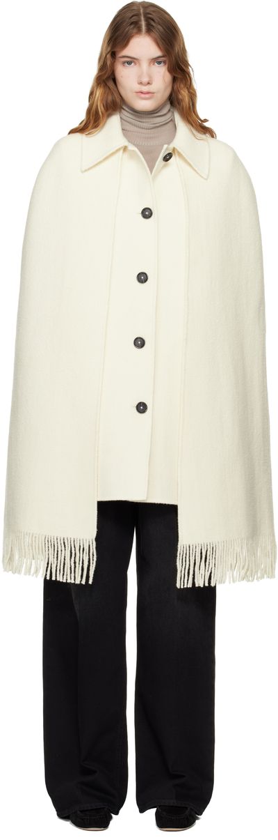 TOTEME TOTEME Off-White Fringe Cape Coat