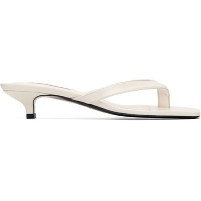 TOTEME TOTEME Off-White Naplack Heeled Flip-Flops