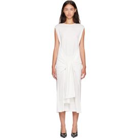 TOTEME TOTEME Off-White Tie-Waist Jersey Midi Dress