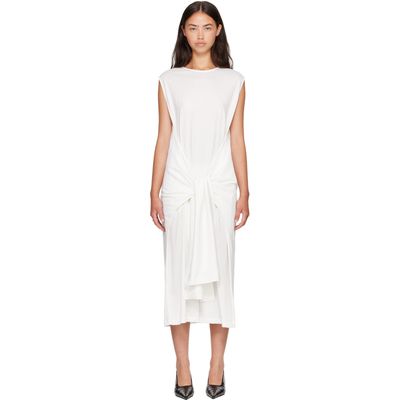 TOTEME TOTEME Off-White Tie-Waist Jersey Midi Dress