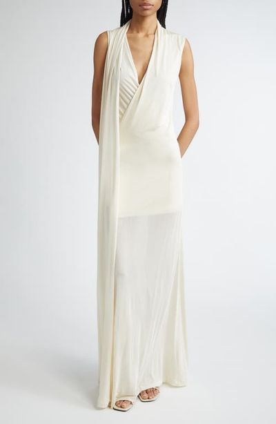 TOTEME TOTEME Overlapped Scarf Sheer Stretch Jersey Maxi Dress