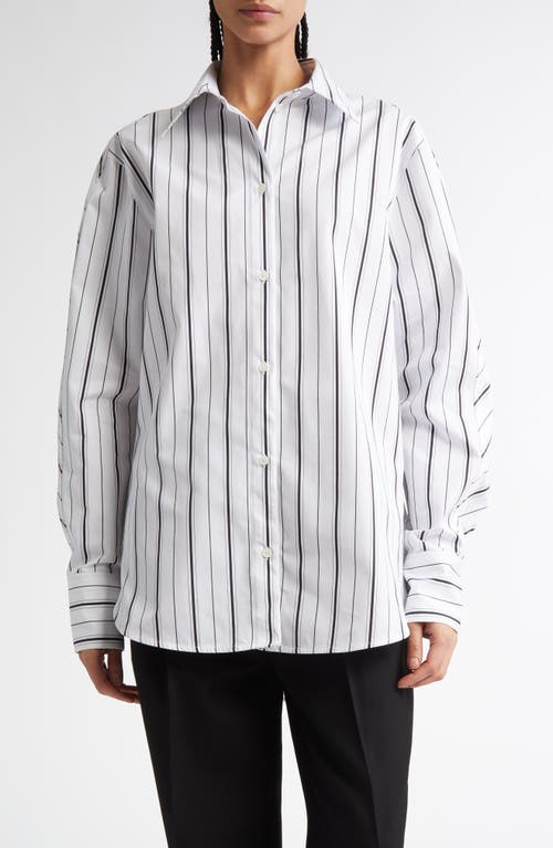 TOTEME TOTEME Oversize Stripe Organic Cotton Poplin Button-Up Shirt