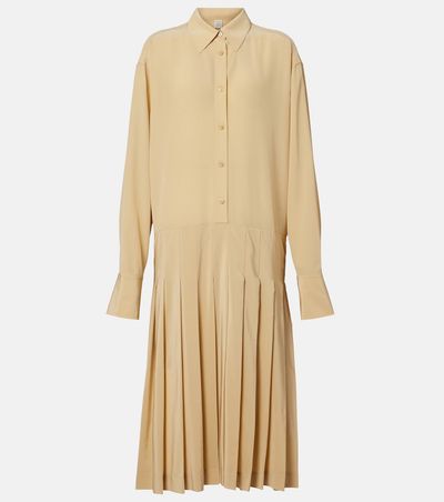 Toteme Toteme Pleated silk shirt dress