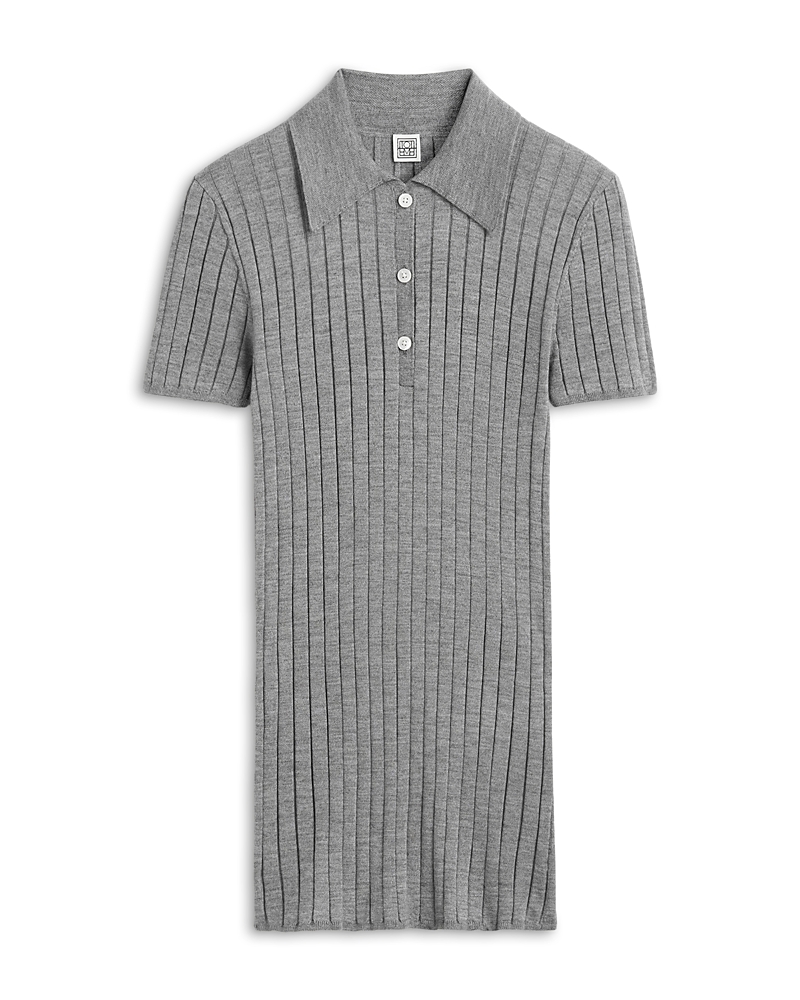 Toteme Toteme Ribbed Cashmere Silk Polo Top