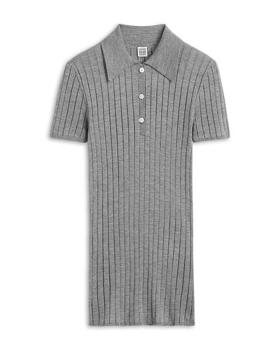 Toteme Toteme Ribbed Cashmere Silk Polo Top