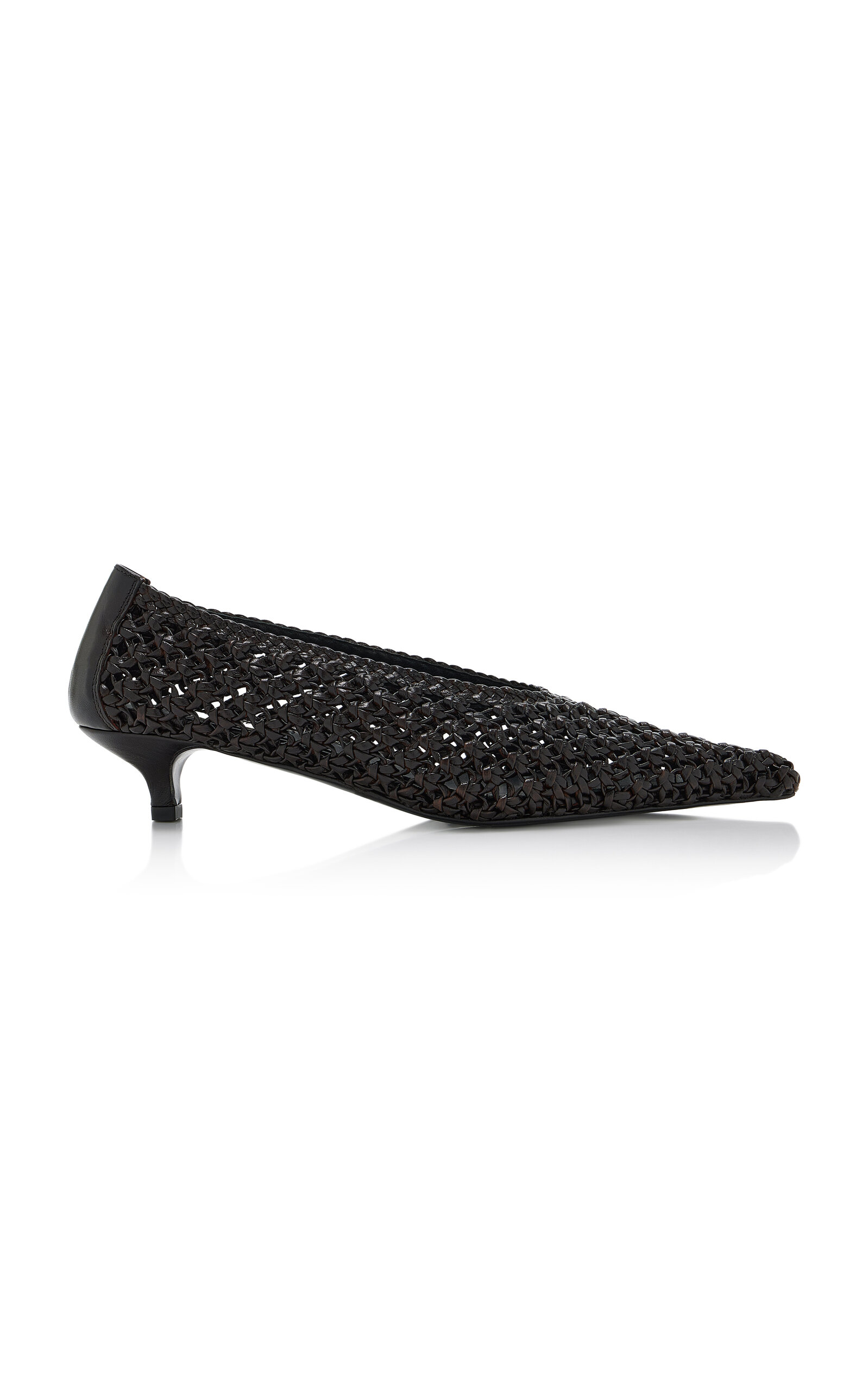 Toteme Toteme Sharp WovenLeather Kitten Pumps