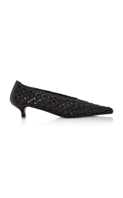 Toteme Toteme Sharp WovenLeather Kitten Pumps