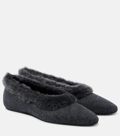 Toteme Toteme Shearling-lined ballet flats