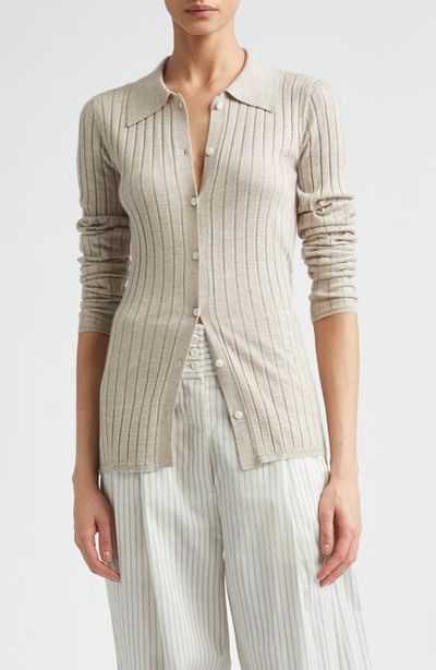 TOTEME TOTEME Slim Fit Cashmere & Silk Rib Cardigan