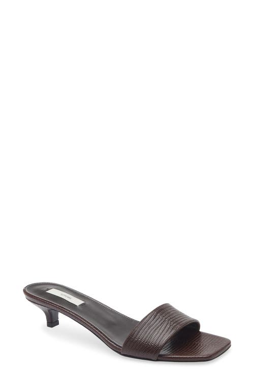 TOTEME TOTEME Slim Kitten Heel Lizard Embossed Slide Sandal