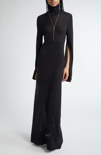 TOTEME TOTEME Slit Long Sleeve Jersey Dress