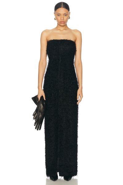 green emerald velvet dress Toteme Evening Tank Dress Black