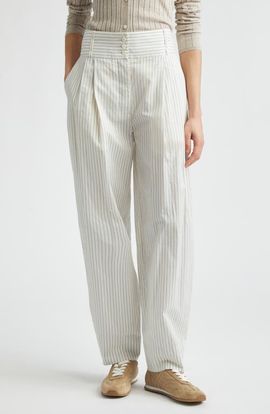 TOTEME TOTEME Stripe Organic Cotton & Silk Balloon Pants