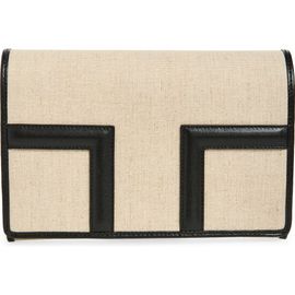 TOTEME TOTEME T-Flap Canvas & Leather Envelope Clutch