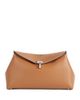 Toteme Toteme T-Lock Grained-Leather Convertible Clutch in Tan - 1