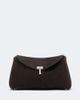 Toteme Toteme T-Lock Nano suede clutch - 1
