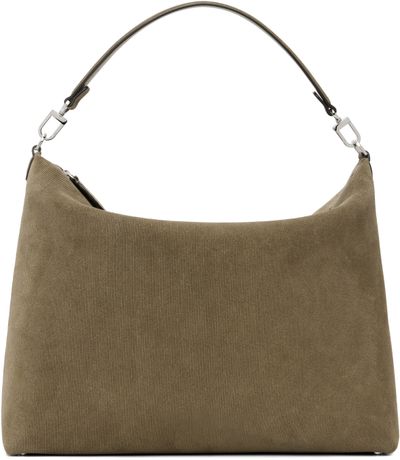 TOTEME TOTEME Taupe Medium Bevel Cord-Suede Bag