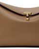 TOTEME TOTEME Taupe T-Lock Leather Clutch - 1