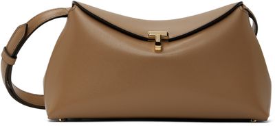 TOTEME TOTEME Taupe T-Lock Leather Clutch