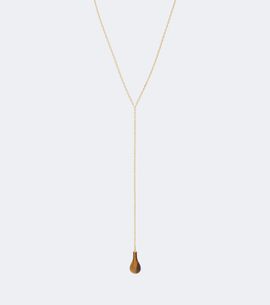 Toteme Toteme Tiger's Eye embellished 18kt gold-plated necklace
