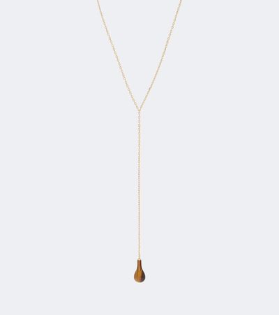 Toteme Toteme Tiger's Eye embellished 18kt gold-plated necklace