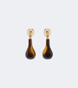 Toteme Toteme Tiger's Eye Swarovski®-embellished drop earrings