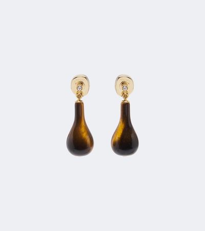 Toteme Toteme Tiger's Eye Swarovski®-embellished drop earrings