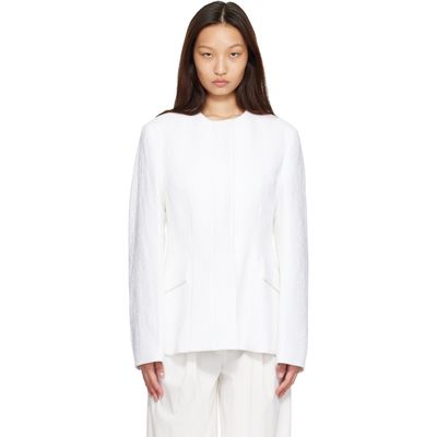 TOTEME TOTEME White Jacquard Cotton Blazer