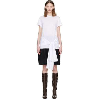 TOTEME TOTEME White Tie-Waist Jersey T-shirt