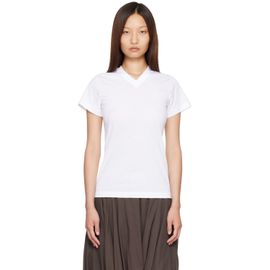 TOTEME TOTEME White Wide-Ribbed V-Neck T-shirt