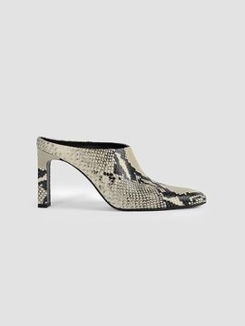 Toteme Toteme Women's Bar 85MM Python-Embossed Leather Mules